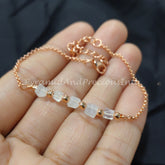 Rainbow Moonstone Bracelet, June Birthstone Bracelet, Birthstone gift, Raw moonstone bracelet
